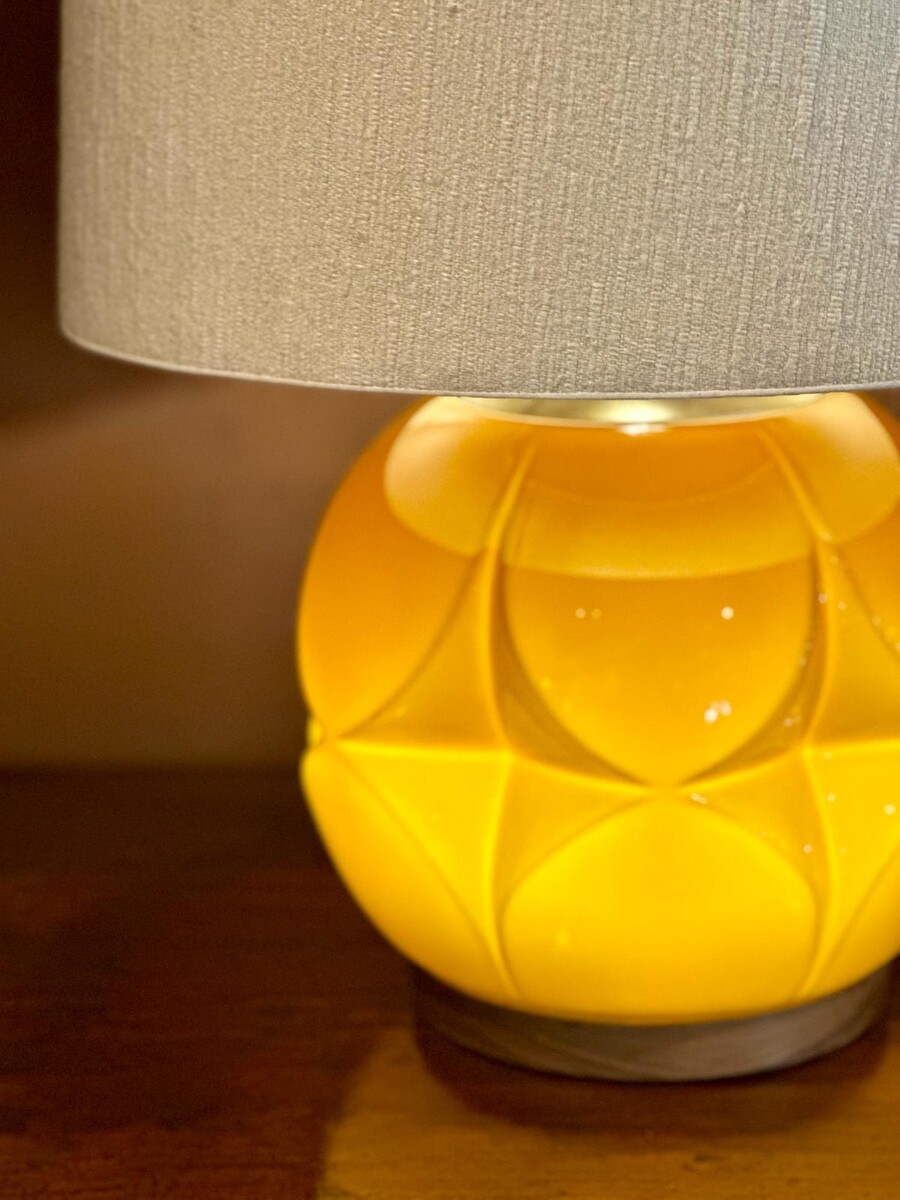 Amber glass lamp