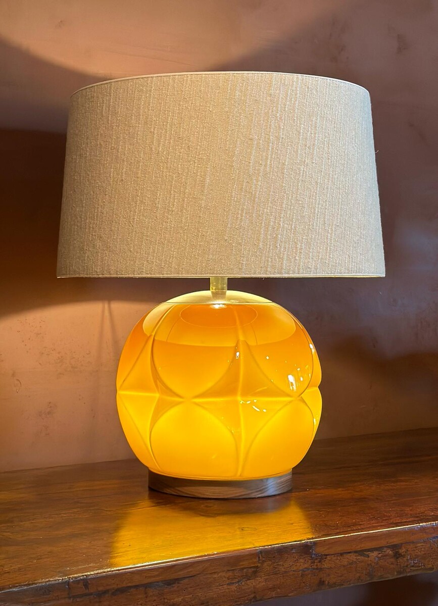 Amber glass lamp