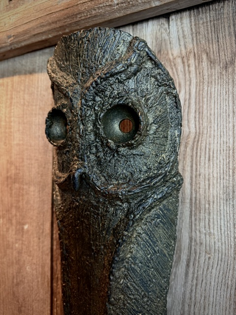 Bronze owl wall sconces