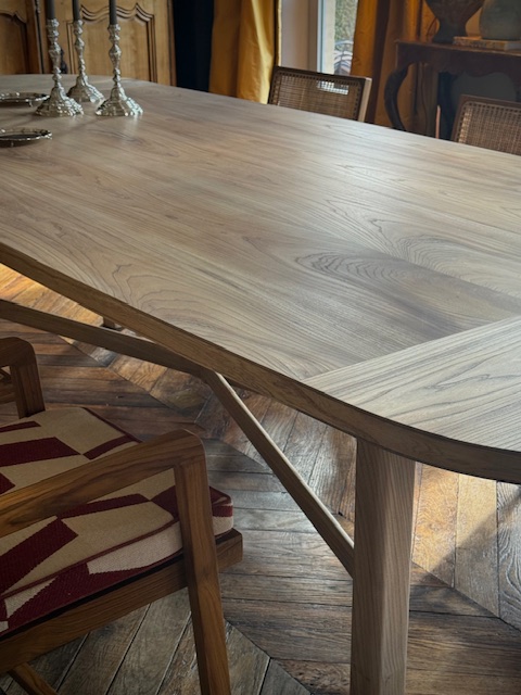 Elm wood dining table