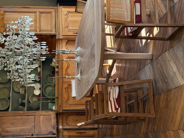 Elm wood dining table