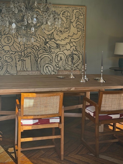 Elm wood dining table