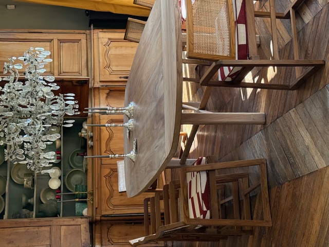 Elm wood dining table