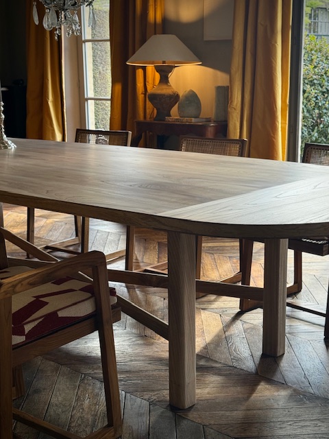 Elm wood dining table