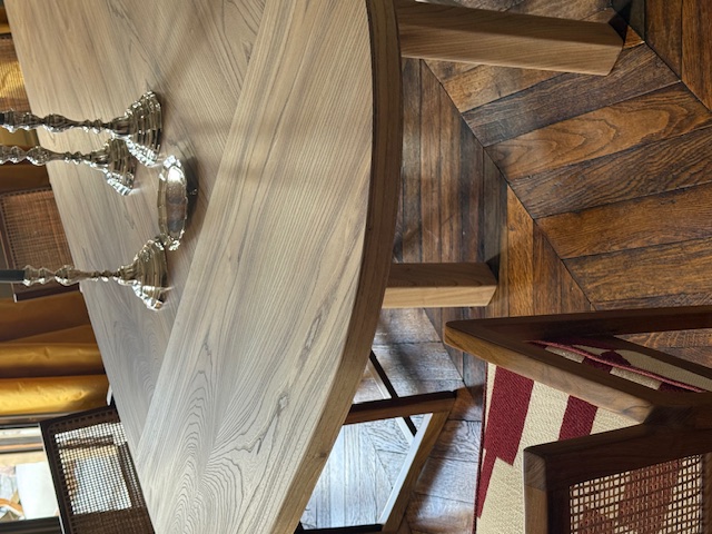 Elm wood dining table