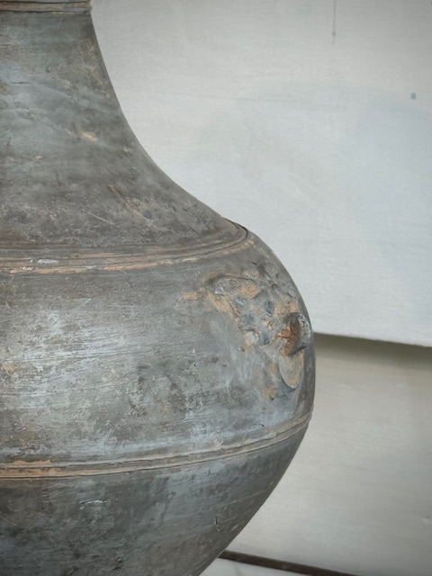 pair earthen ware vases Han Dynasty