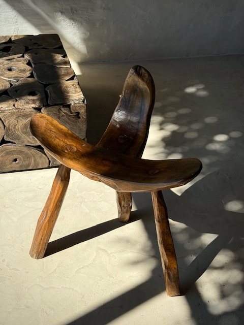 Pair primitive mountain chairs 