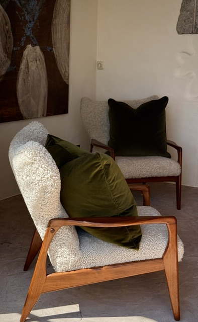 pair rosewood armchairs 1960's