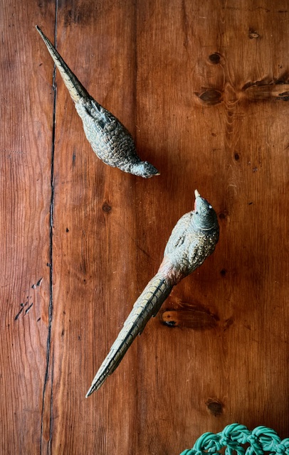 paire Vienna Bronze pheasants by workshop of Frans Xavier Bergmann