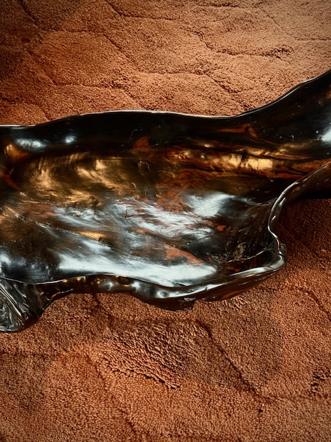 sculpted ebony bowl-tray