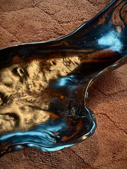 sculpted ebony bowl-tray