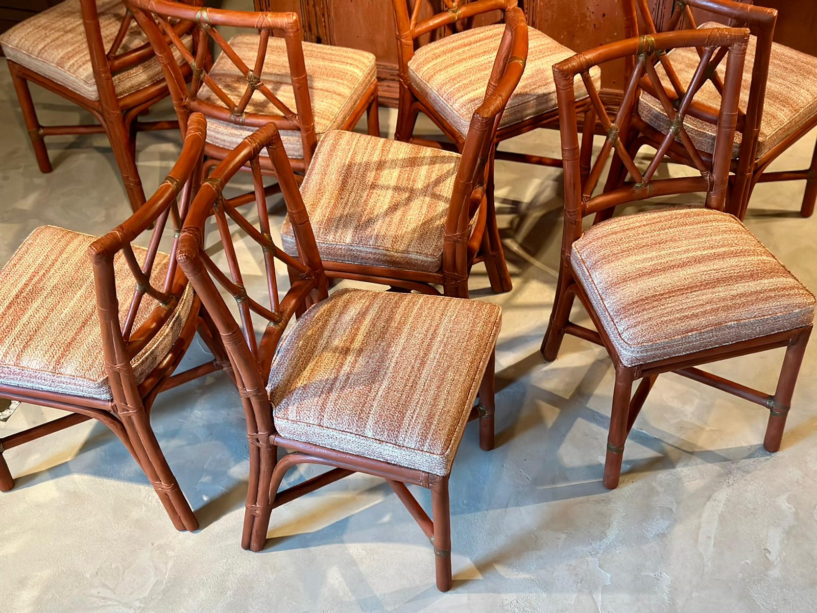 set of 8 faux bamboo chairs