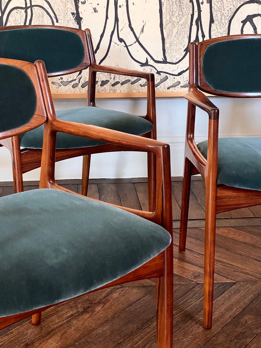 Set of six dining armchairs