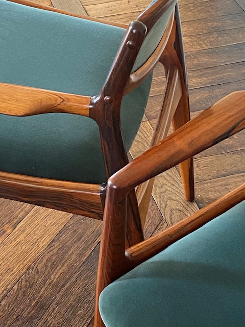 Set of six dining armchairs
