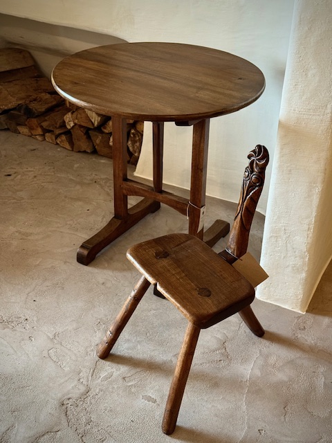 Vineyard table & primitive Mountain chair