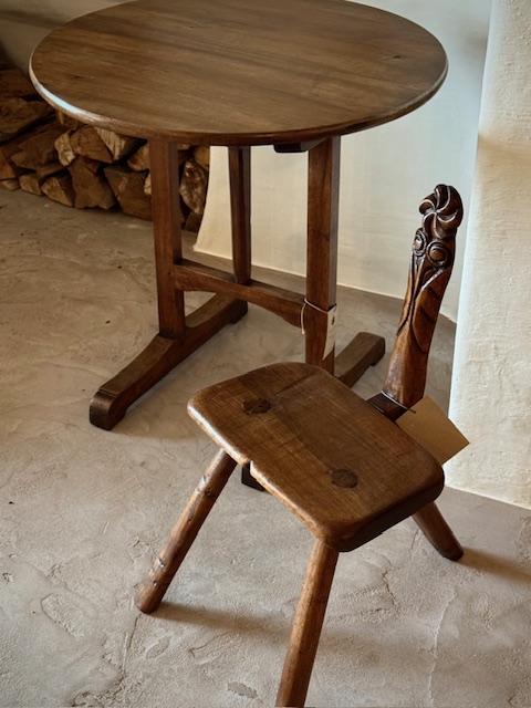 Vineyard table & primitive Mountain chair